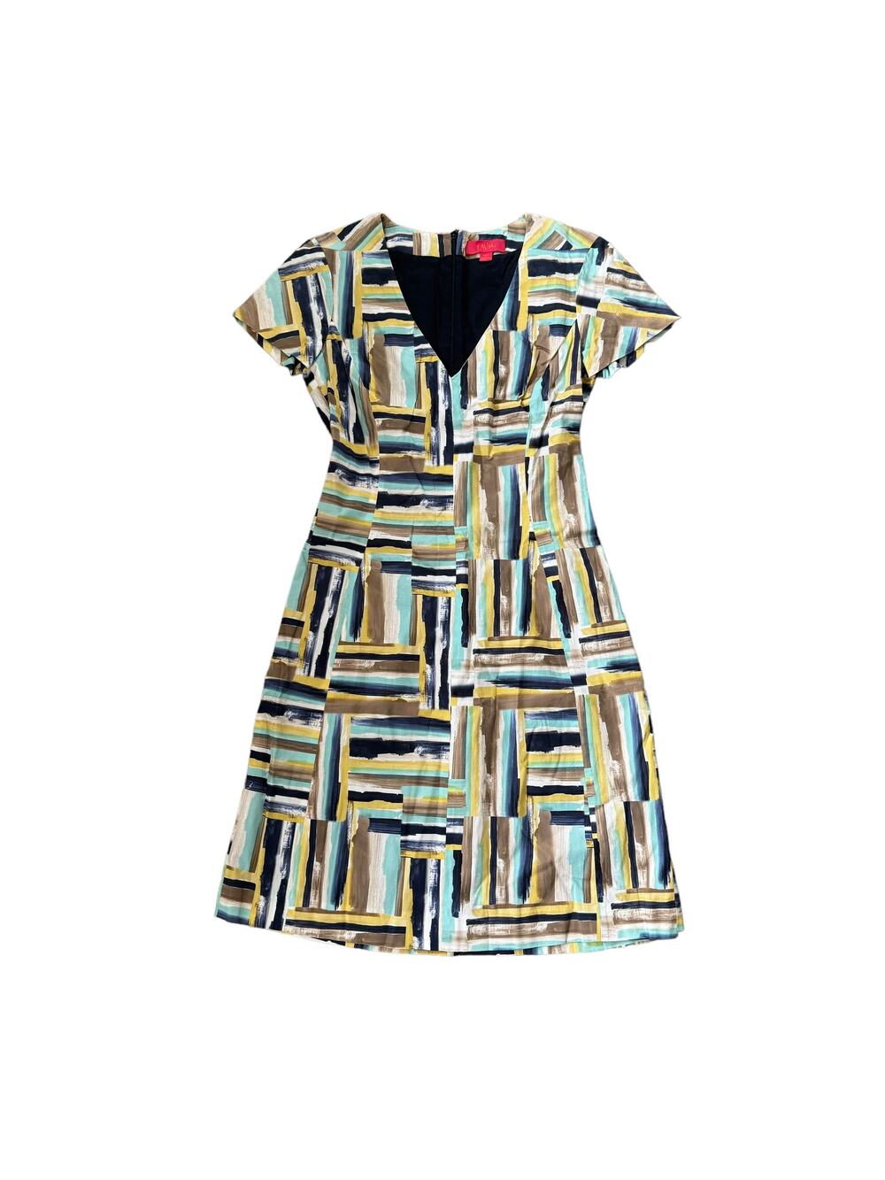Brushstroke V-Neck Mini Dress